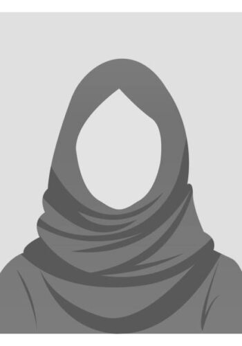 Saudi woman Placeholder Avatar Profile on Gray Background. Woman in traditional Muslim head scarf. Arab Avatar, user profile, person icon, silhouette, profile picture for unknown or anonymous individuals for social media, website, operator icon